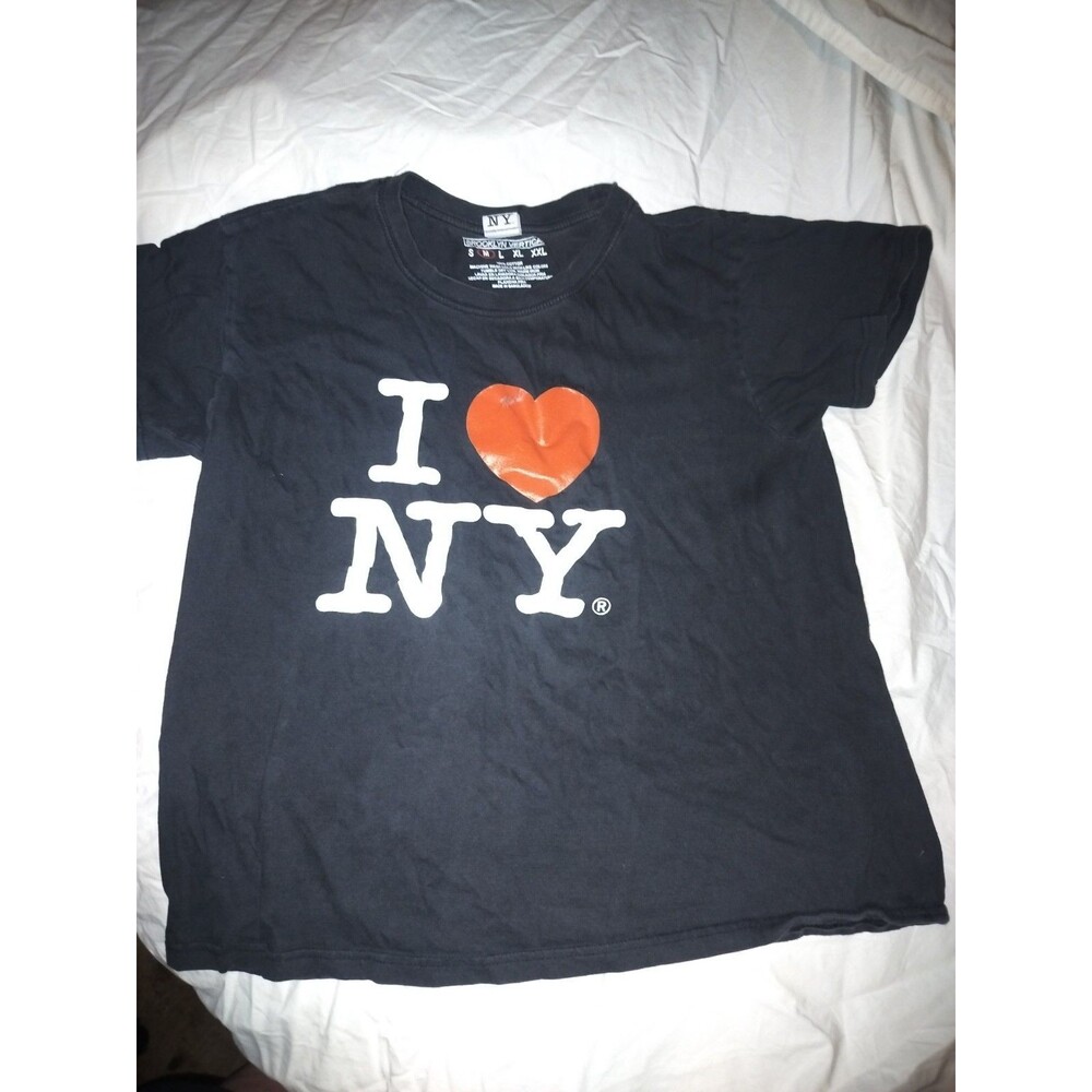Vintage I Love New York T Shirt Black Adults Size Medium Streetwear Y2k Heart